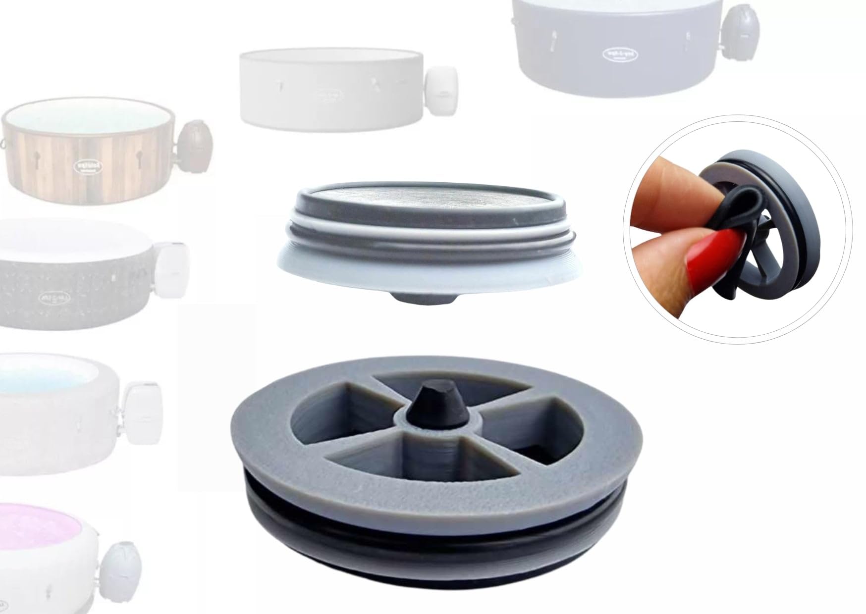 Clip On Non-Return Valve for The A Connection, Compatible with Bestway Lay Z Spa SaluSpa Coleman, Durable and Heat-Resistant, Repair Hot Tub Water Leakage