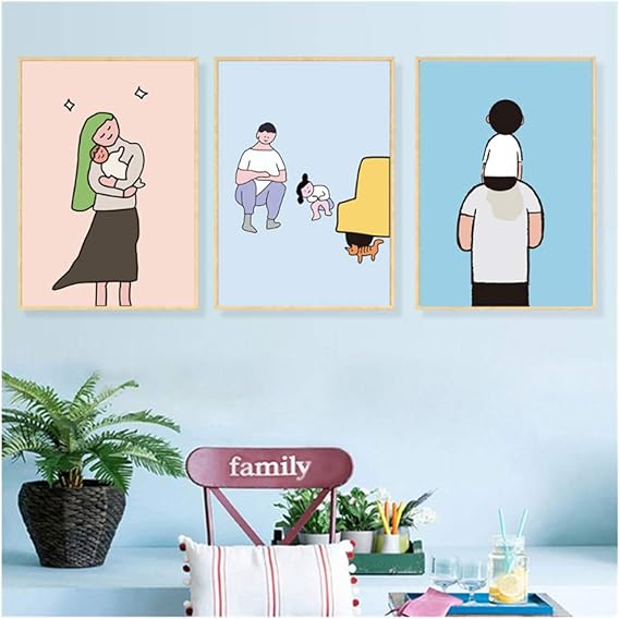 HYY-YY Pinturas en Lienzo Arte de la Pared Resumen Familia Pinturas de