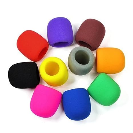 10pc Colores mano Escenario Micrófono parabrisas Espuma Mic Cover ...