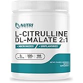 NUTRI POTENTIA L-Citrulline Malate 2:1 Powder 500g, Citrulline Malate Supplement - Unflavored, Gluten Free, Non-GMO