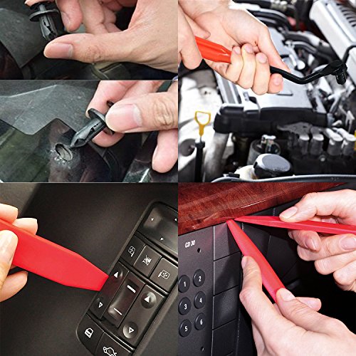 Auto Clips Car Retainer Body Clips Door Bumper Trim Clips Replacement Parts Car Trim Removal Tool Set 6 Pcs with Fastener Remover for Car Dash Radio Door Panel for Ford GM Toyota Honda Chrysler