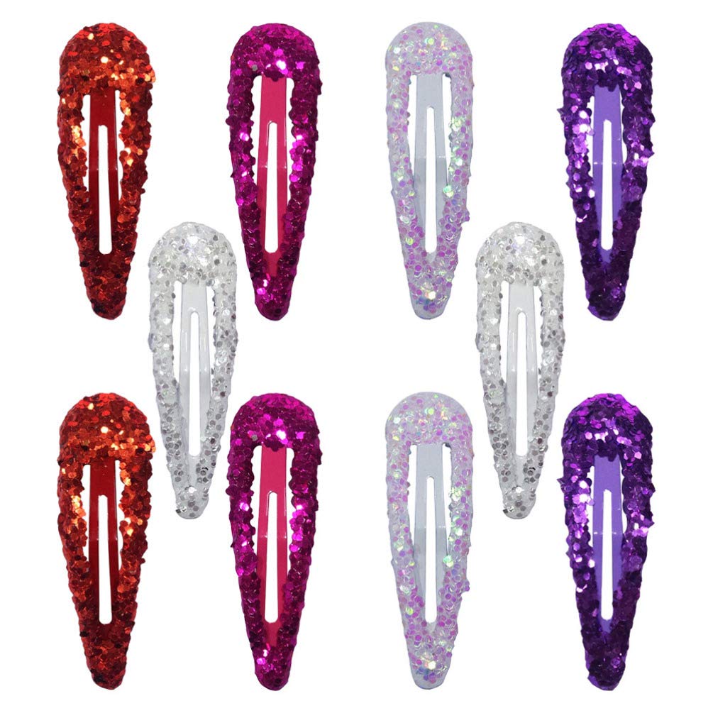 Lurrose Baby Girl Hair Accessories 50Pcs Sequin Hair Clips Pin Glitter Barrettes Snap Clips DIY Accessories for Girls Kids (Mixed Color) Bridal Clip