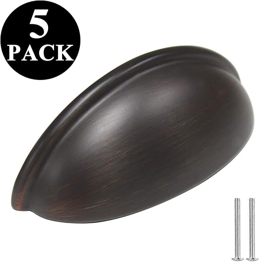 Probrico 5 Pcs Oil Rubbed Bronze Shell Style Kitchen Cabinet
