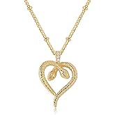 BENEIGE Gold Snake Necklace For Women 14K Gold Plated Cubic Zirconia Charm Necklaces Pendant Jewelry Gifts