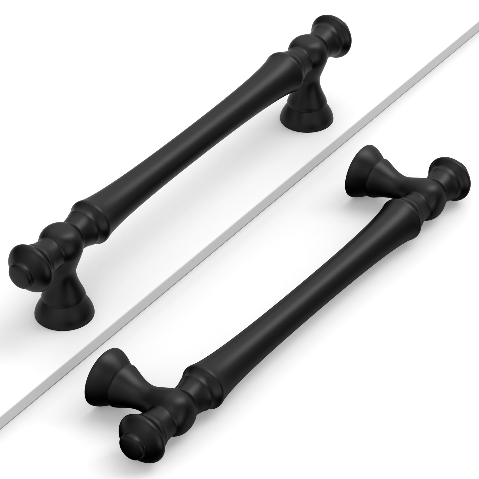 Coinkoly 10 Pack Matte Black Cabinet Pulls 128MM Hole Centers Kitchen Cabinet Handles Drawer Handles UK0001