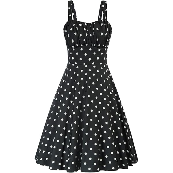 Amazon.com: Women's Audrey Hepburn Vintage Style Rockabilly Swing Dress  Polka Dot Square Neck Sleeveless Homecoming Dresses : Clothing, Shoes &  Jewelry
