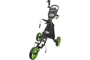 FLAGTAG Golf Push Cart 3 Wheel,Foldable Golf Push Cart,Golf Bag Cart with Foot Brake,Umbrella Holder, Cup Holder, Storage Compartment
