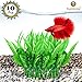SunGrow Artificial Aquarium Plants for Aquatic Pets, Realistic Green Plants with Ceramic Base, Fish Tank Decorations & Home Decor, 10Pcs/Pack