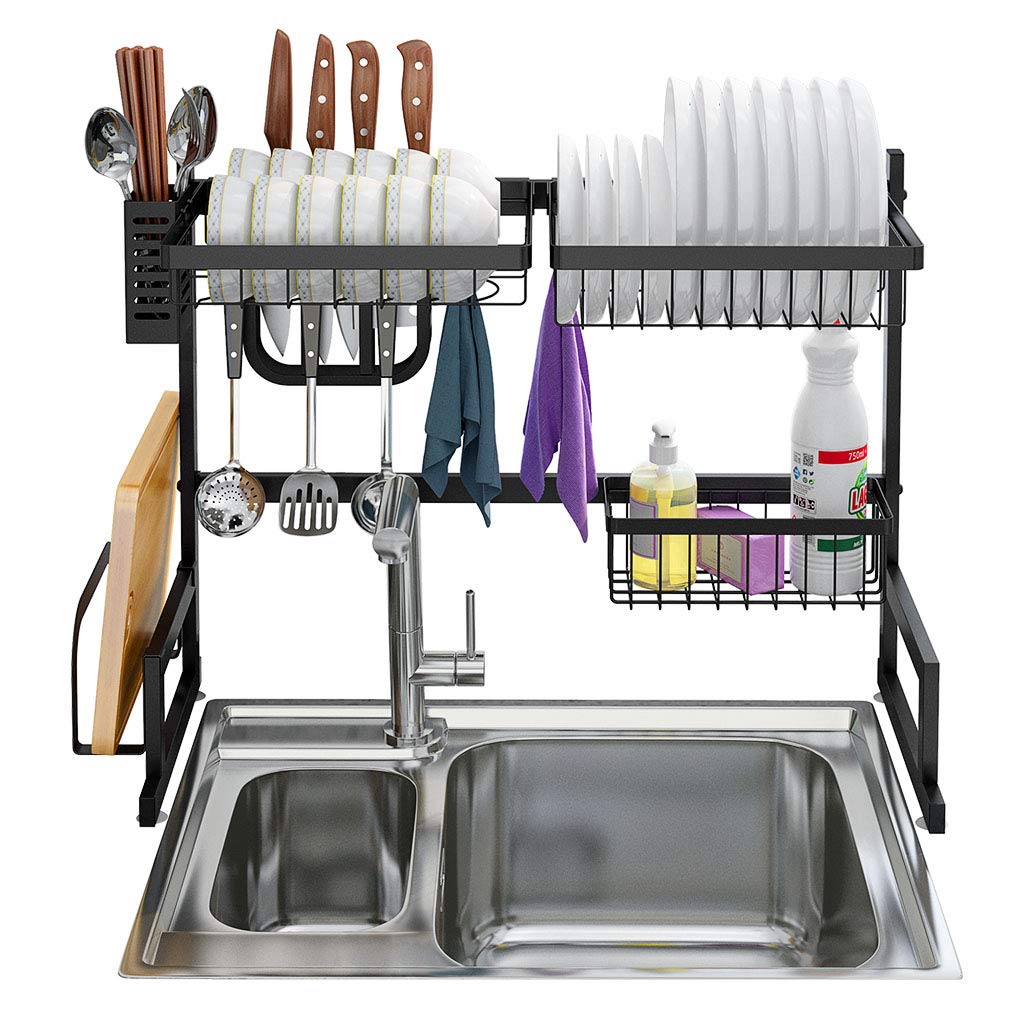 Best Drainer Rack For Dish Sponge, Soap Behind Kitchen Sink