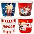 Retro Style Reusable Plastic Popcorn Containers/Popcorn Bowls Set For Movie Theater Night Washable In The Dishwasher Bpa Free 4 Pack Mix A - View #9
