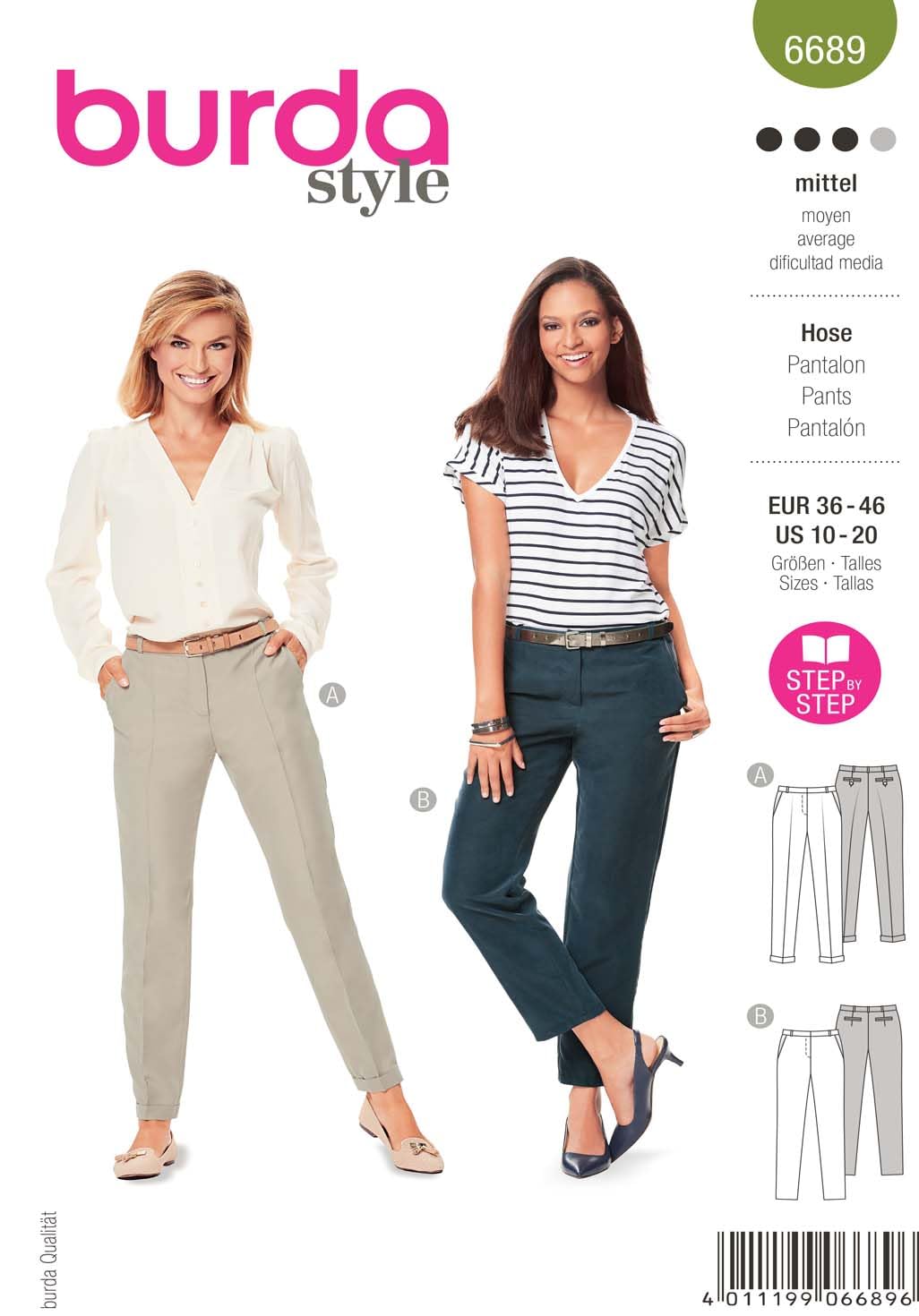 Burda b6689 Pants Sewing Pattern Paper 19 x 13 x 1 cm White