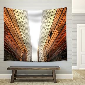 Hong Kong Business District, Contemporary Office Buildings - Fabric Wall Tapestry Home Decor - 51x60 inches
