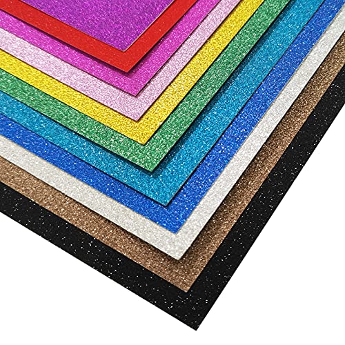 Glitter Cardstock Paper Assorted Colors for Craft Project (11 sheets