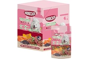 MOOCHIE Home Cooked Superfood Wet Dog Food - Fit & Firm - Beef, Salmon & Riceberry - No Artificial Flavors or Preservative - 6 x 9 oz Pouch