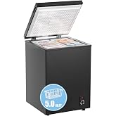 Bodacious Ultra Quiet Deep Freezer &ndash; 5.0 Cu Ft, Compact Design, Fast Freeze, Low Power Consumption, Ideal for Home, Restaurant &amp; Small Shops
