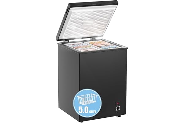 Bodacious Ultra Quiet Deep Freezer â€“ 5.0 Cu Ft, Compact Design, Fast Freeze, Low Power Consumption, Ideal for Home, Restaurant & Small Shops