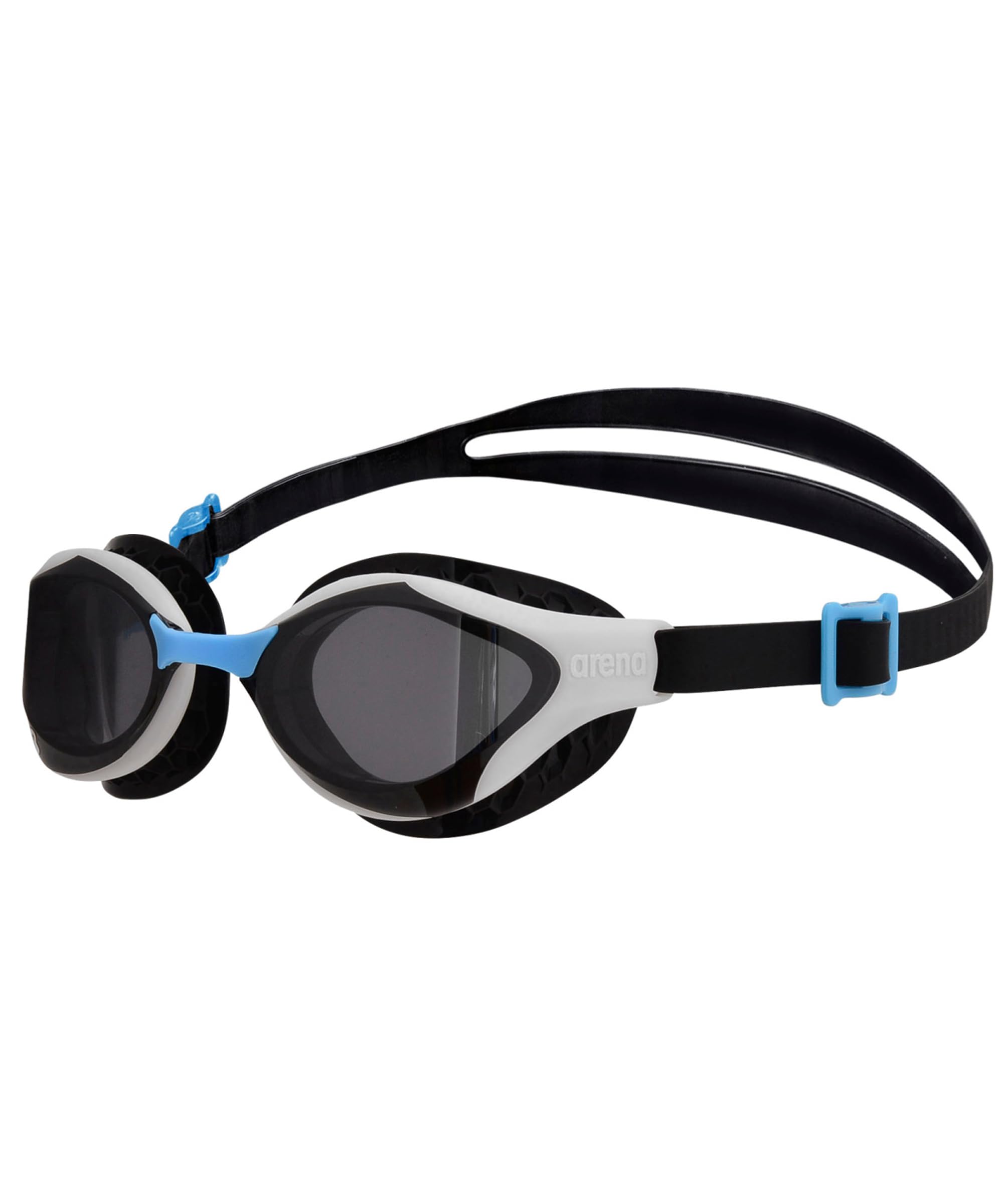 Photo 1 of ARENA Unisex Adult Air-Bold Swipe Anti-Fog Training Swim Goggles for Men and Women Cushioned Seals Superior Comfort Non-Mirror Lens, Smoke/White/Black