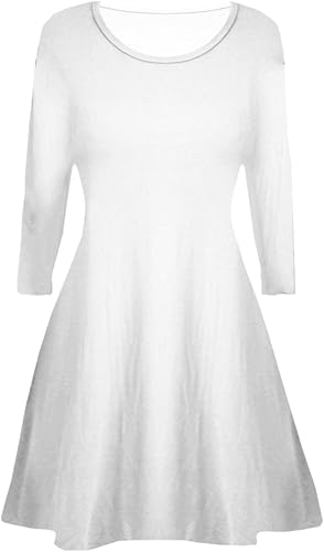 white swing dress with sleeves