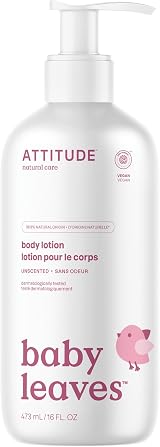 ATTITUDE Baby Lotion EWG Verified Unscented Moisturizing Cream 473 mL
