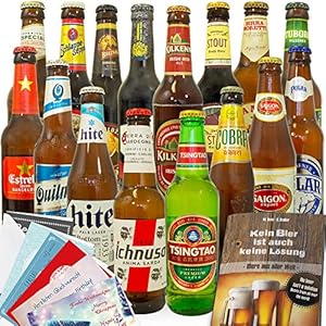 Männer Geschenkidee / 16 Biere aus aller Welt / Geschenkset Geburtstag