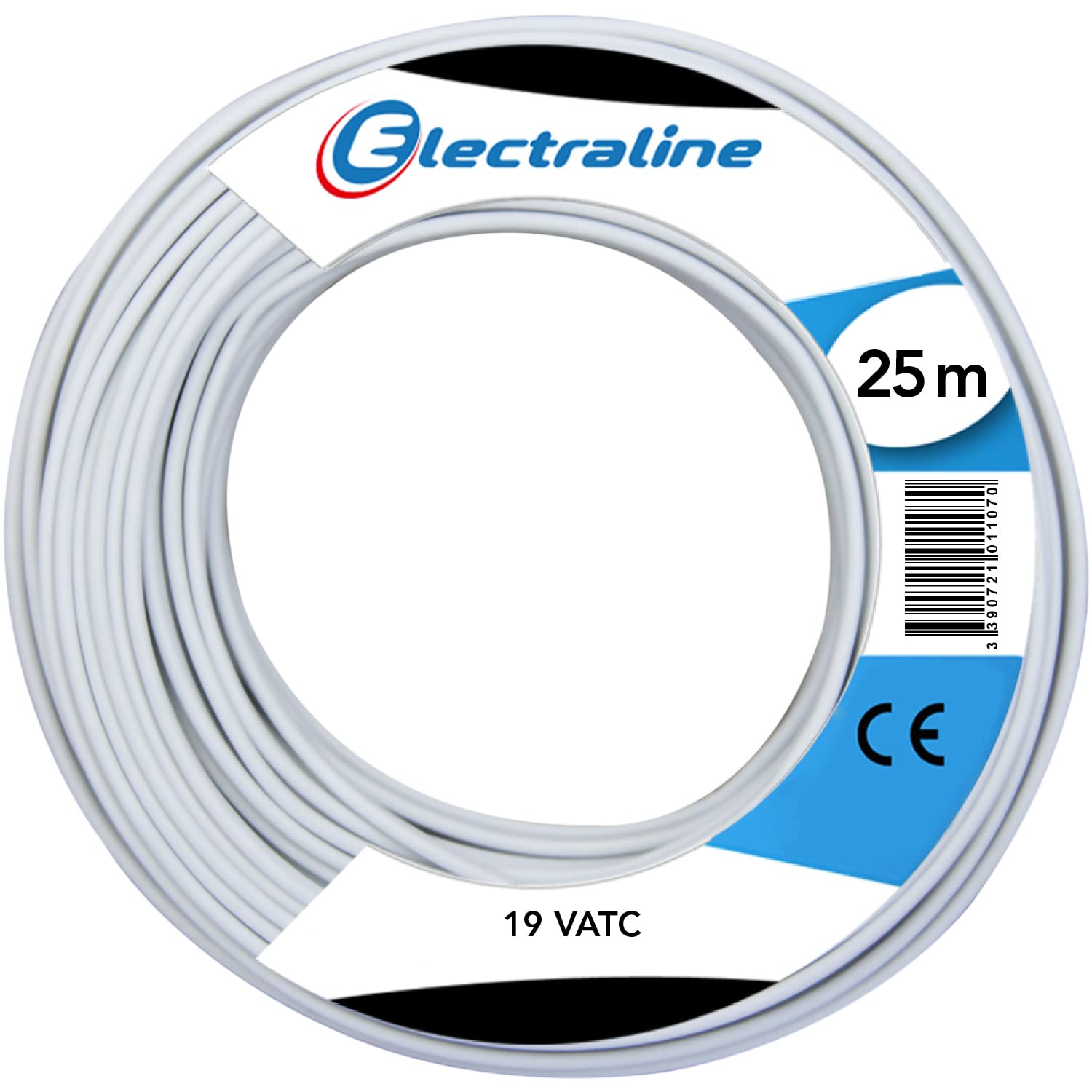 Electraline 20636018F Cable Coil 19 VATC 25 m White for Use Sat and TV Extender