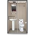 Prefab Luxury Integrated Bathroom Pod All in One Modular Shower Room & WC Unit for Hotels,Residences, & Commercial Spaces (Size, Small 43X55X85 INCH 3, All-in-One Bathroom Module)