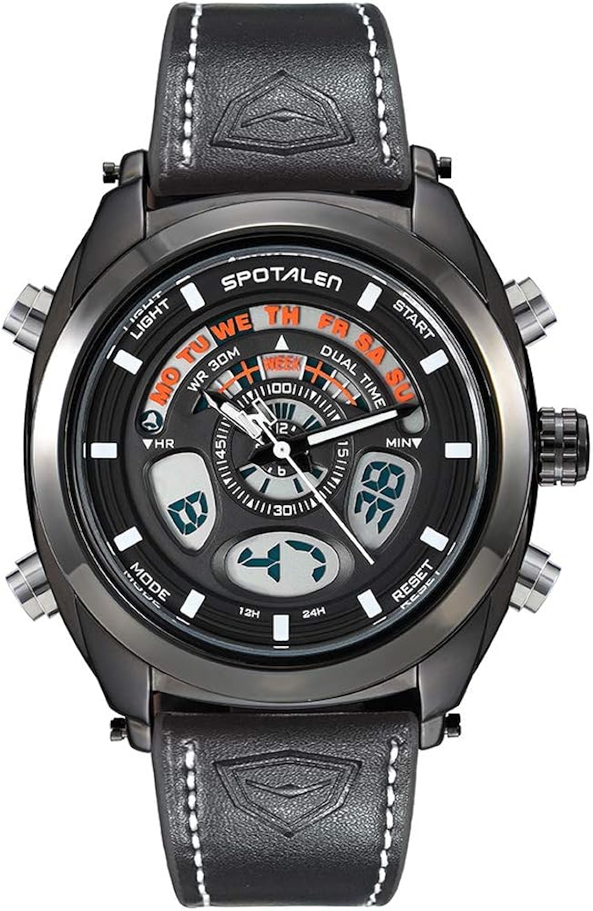 Men's Sports Watch Big Face Analog Digital Quartz Watches