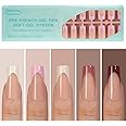 150Pcs French Gel Nail Tips, Vansiho Long Square Nail Tips, Pre-French Tips Press on Nails, Fake Nails for Nail Art DIY 15 Sizes