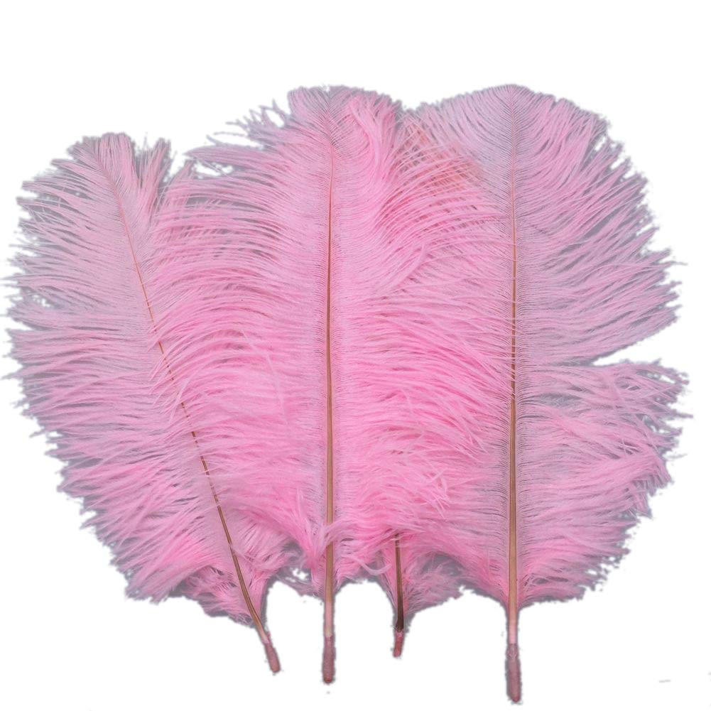 Sowder 20pcs Natural 10-12inch(25-30cm) Ostrich Feathers Plume for Wedding Centerpieces Home Decoration(Pink)