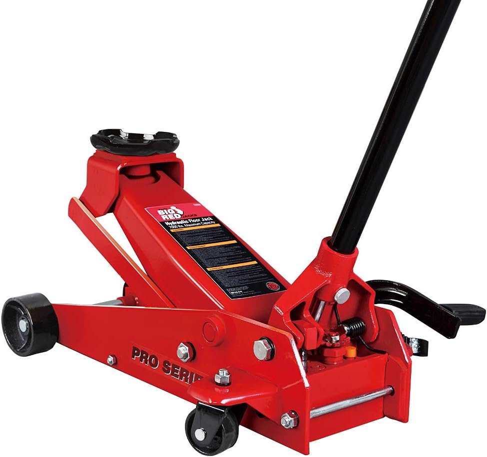 Amazon Com Big Red T83012 Torin Pro Series Hydraulic Floor Jack With Single Quick Lift Piston Pump And Foot Pedal 3 5 Ton 7 000 Lb Capacity Red Automotive