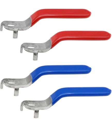 MECCANIXITY Lever Handle – Iron Chrome Plated With Blue Plastic Grip, Quarter Turn For DN20 Ball Valve