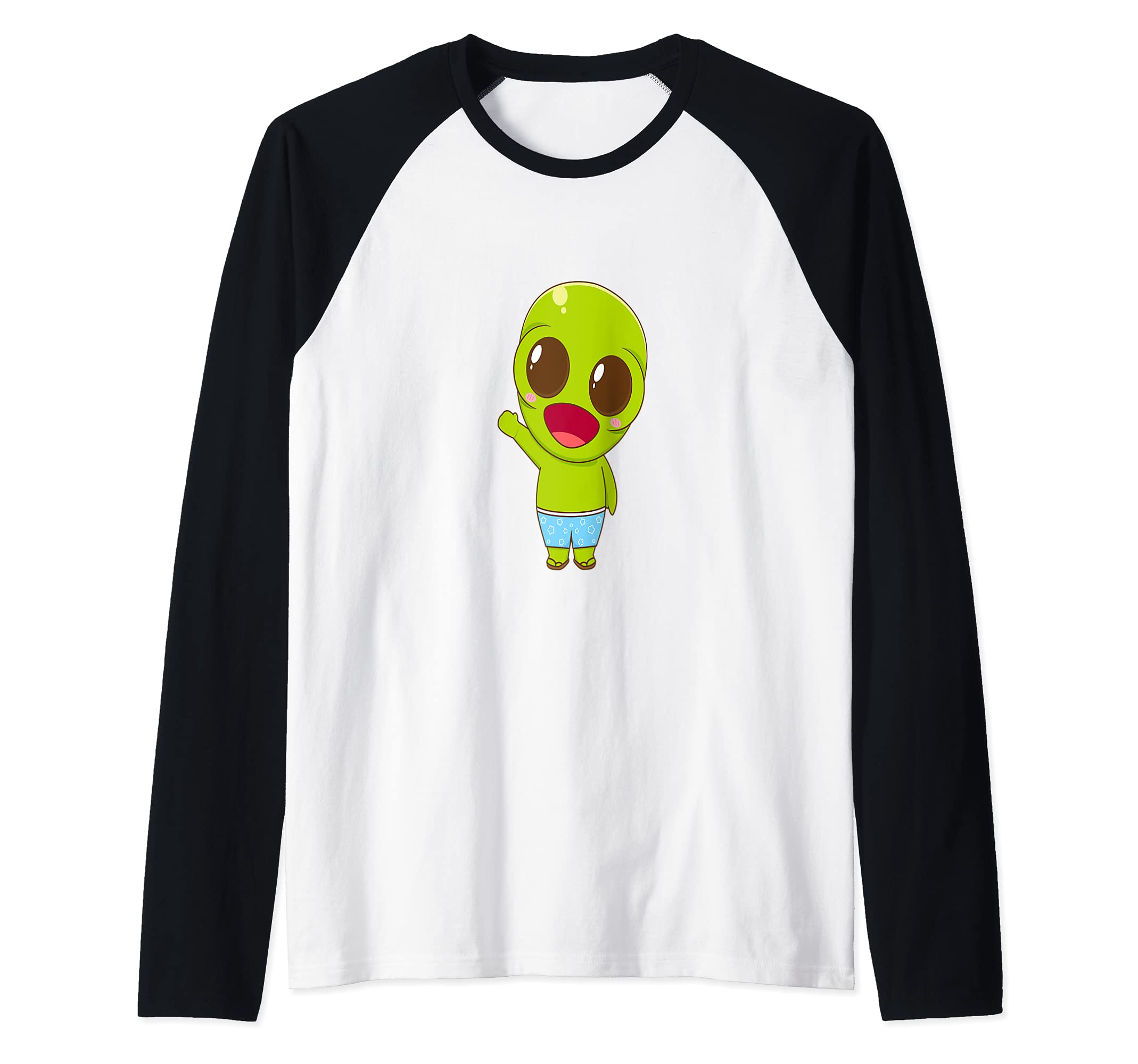 Beckoning Alien Raglan Baseball Tee