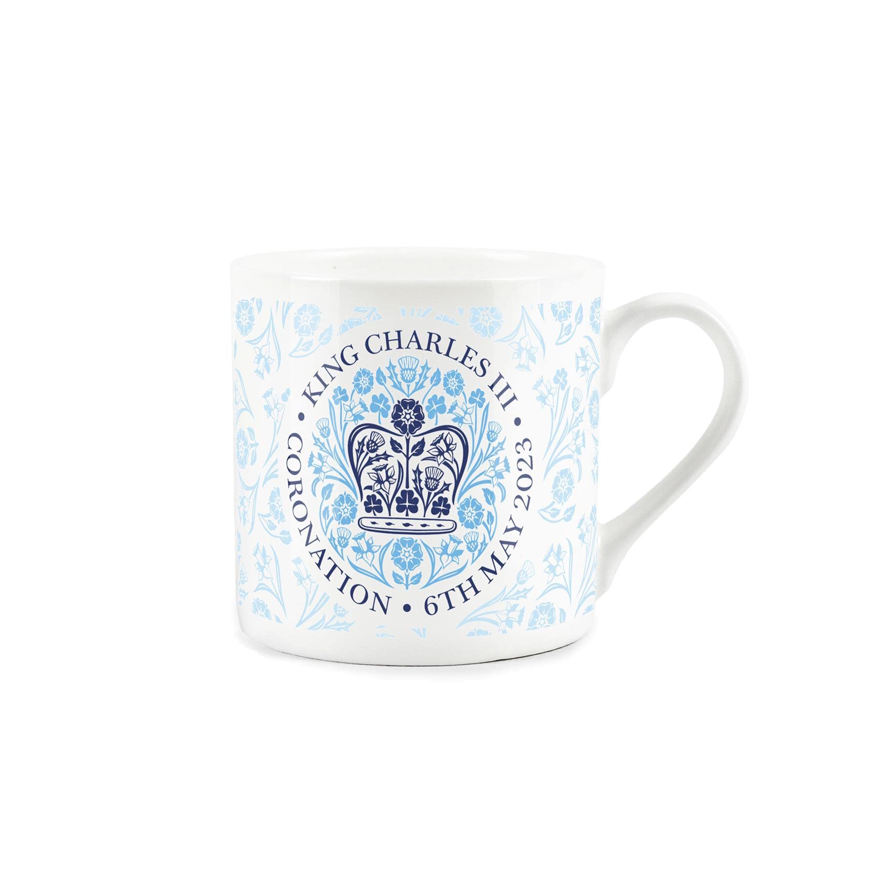 Purely Home King Charles III Coronation Design Mug - Fine Bone China White Commemorative Mug Official Emblem Coffee/Tea Gift