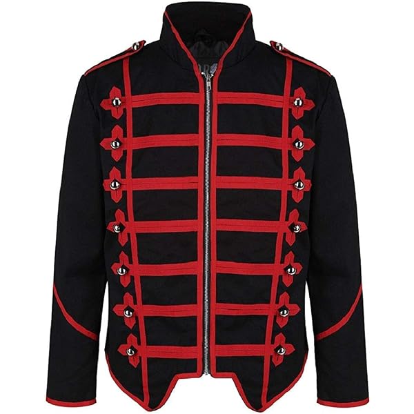 Amazon.com: evzosrz Men's Goth Jacket Parade Steampunk Drummer