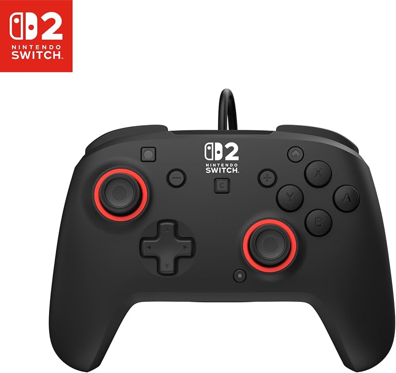 Comando de Jogo Preto com Fios Rematch para Nintendo Switch 2
