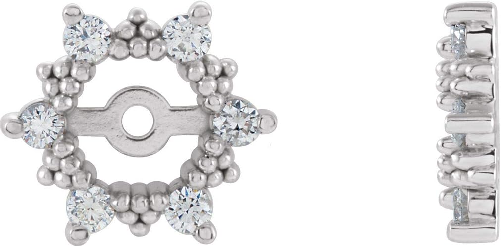 Amazon Com 14k White Gold 1 4 Ctw Diamond Earring Jackets With 4 5mm Id Fine Jewelry Gifts For Women Girls Men Birthday Anniversary Valentines Day Thanksgiving Mothers Christmas Jewelry