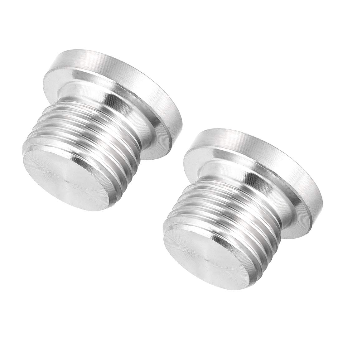 sourcing map Countersunk Plug Internal Hex Head Socket with Flange - M16 X 1.5 Male Stainless Steel Pipe Fitting Thread 2Pcs