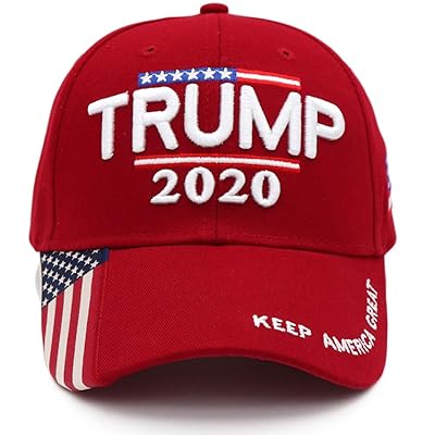 Gedston Trump 2020 Keep America Great Campaign Embroidered USA Flag Hats Baseball Trucker Cap for Men and Women