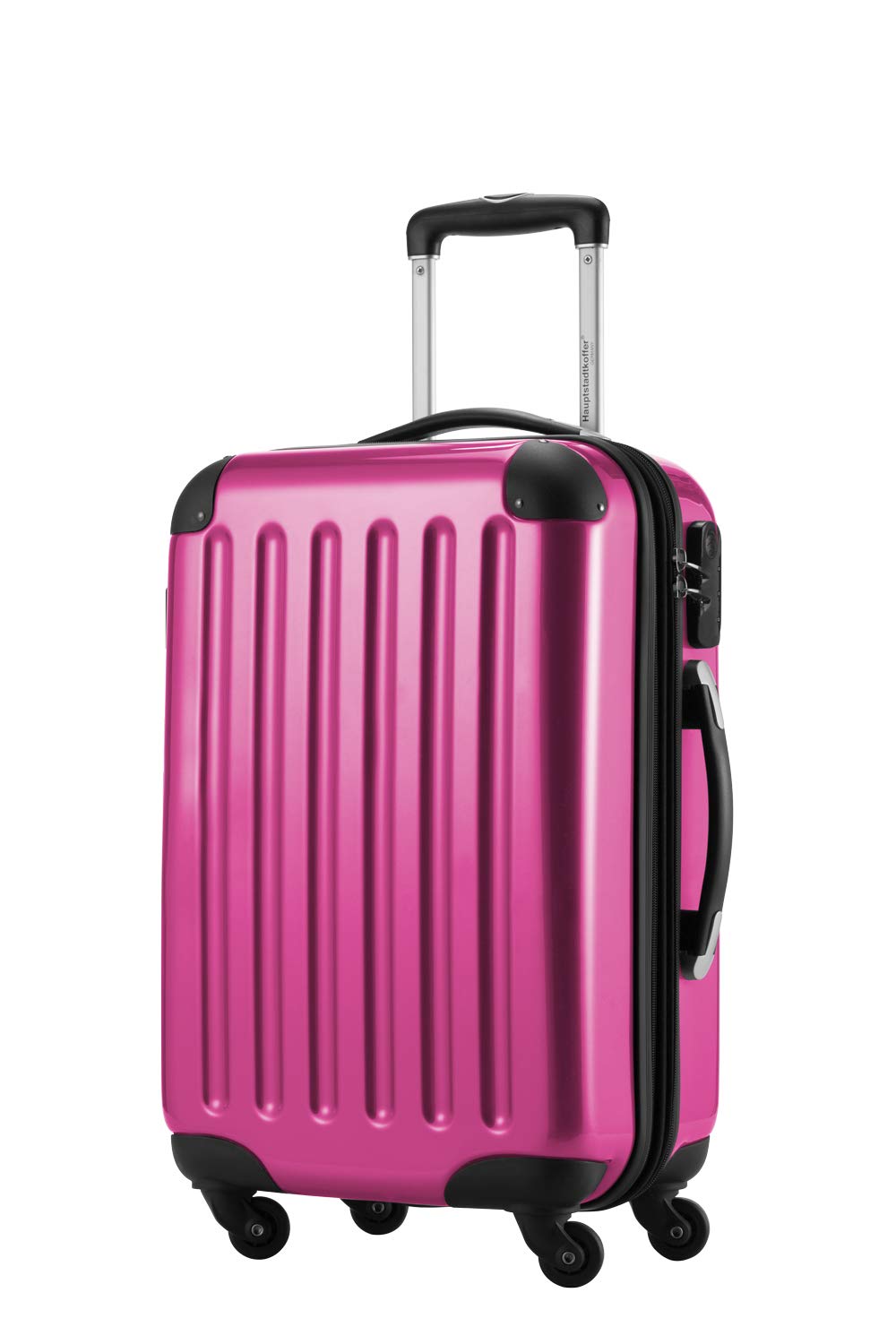 Hauptstadtkoffer Alex Cabin Suitcase 55x38x23 cm, 42 L, Combination Lock, Expandable Hard Shell Trolley PC/ABS, 3.2 kg, 4 Double Wheels, Magenta