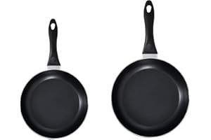 Lagostina Frying Pan Set, Non Stick Non Toxic Frying Pan, 8"/11" Inch (20Cm & 26Cm) Oven And Dishwasher Safe, Black