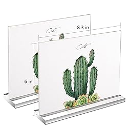 Bluesun 2 Pack -8x6 Picture Frame, Clear Acrylic