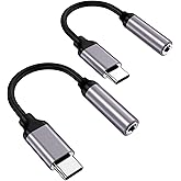 USB Type C to 3.5mm Female Headphone Jack Adapter-2 pa'ck, USB C to Aux Audio Dongle Cable Cord Compatible with Pixel 4 3 2 X