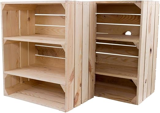 Vintage-Möbel24 - Caja de estantería grande con 3 compartimentos, 61 cm x 50 cm x 31