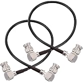 Superbat Thin 3G/6G/12G SDI Cable 1ft 75 Ohm BNC Video Cable Right Angle | Precision BNC SDI Cables Support HD-SDI/3G-SDI/4K/8K Monitor Surveillance DVR Recorder
