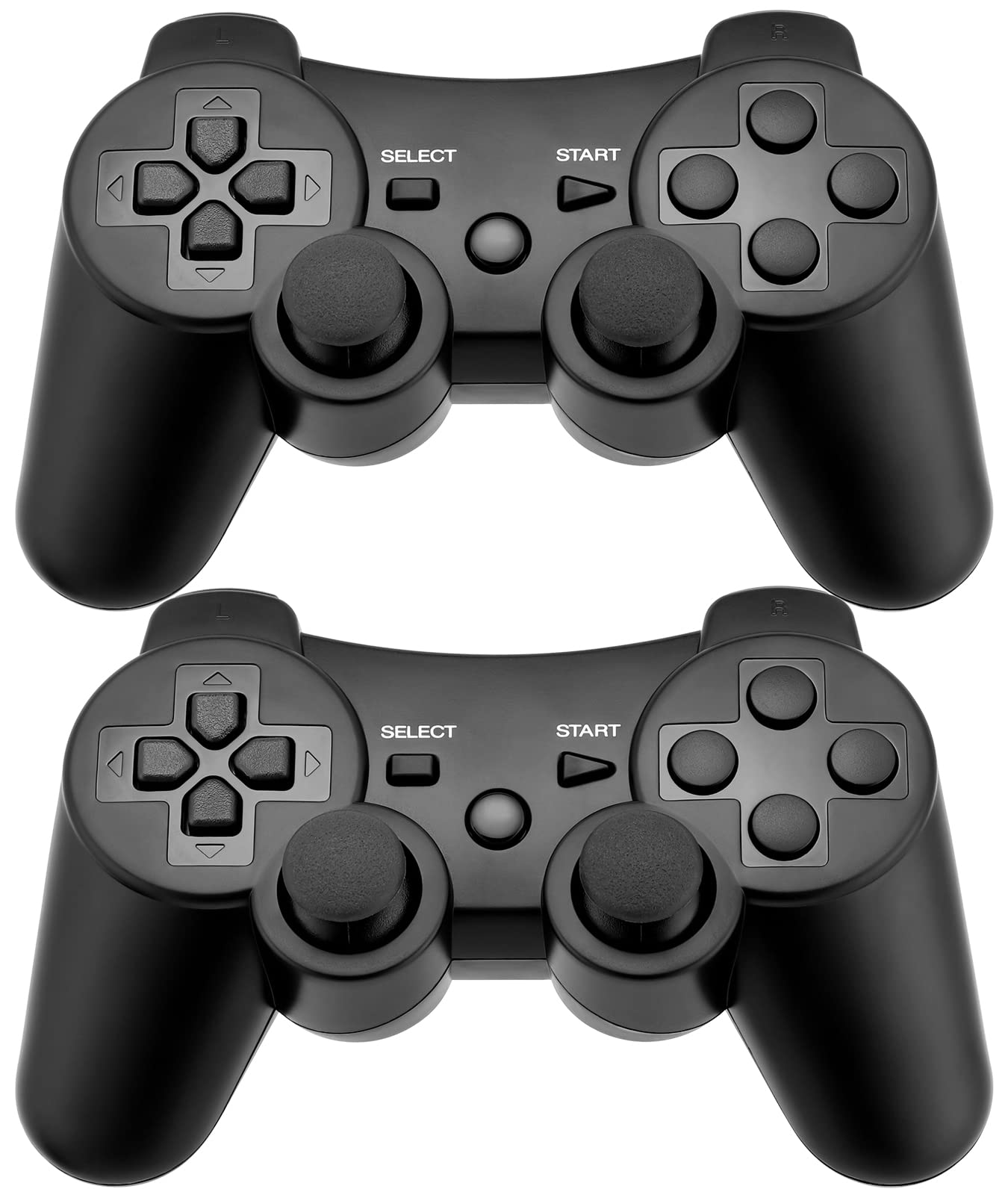 Ceozon PS3 Controller Wireless 2 Pack Gamepad Compatible for PS3 Remote Joystick with Charging Cables Black and Black