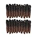 Queentas 3 Pack 10Inch(6mm) Kanekalon Synthetic Toni Curls Crochet Braids Small Bouncy Curly 20Roots/Pack (5 Color) (Black to Dark Brown)