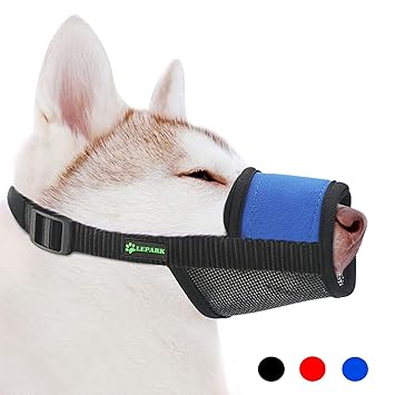 RockPet Sanft Maulkorb aus Nylon um Hunde vom Beisen, Bellen und Kauen abzuhalten, Anpassbare Schlinge