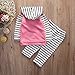 Baby Girl 2pcs Suit Outfit Arrow Pattern Pink Hoodies+Striped Long Pants Set (18-24months, Pink)