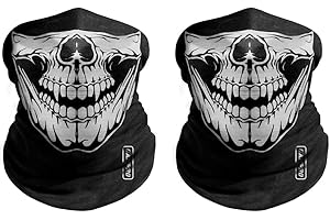 GAMPRO Outdoor Half Face Masks Seamless Tube Skull Sports Face Mask 2 Pcs half Dust-proof Windproof Motorcycle Bicycle Bike Face Mask Multifunctional for Hiking Camping Climbing Fishing Hunting