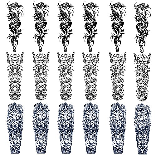 Buy Full Arm Temporary Tattoo Set (18 Sheets), Konsait Extra Large Temporary Tattoo Realistic